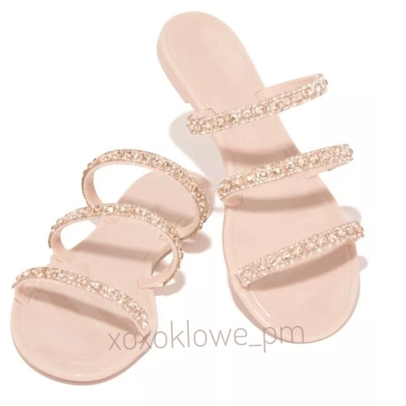 Nude Embellished Jelly Slides - Picture 2 of 14